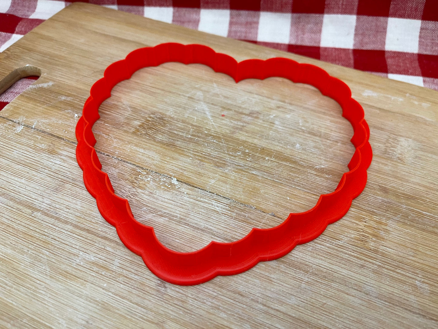 Scalloped Heart, Clay Cutter - Plastic 3D printed, XL pottery tool, multiple sizes