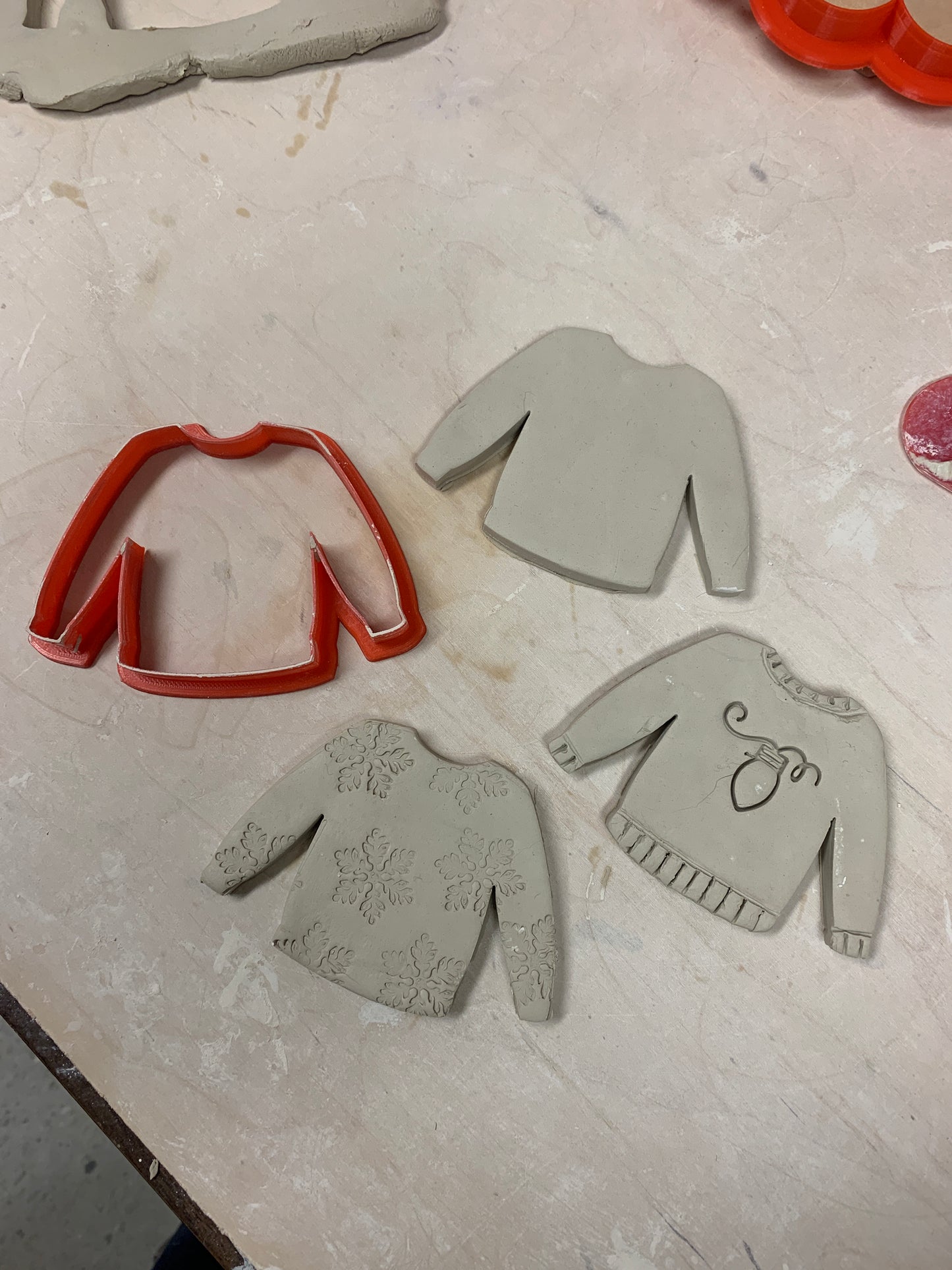 Christmas Ornament Ugly Sweater Clay Cutter - plastic 3D Printed, multiple sizes