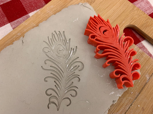 Pottery Stamp, Peacock Feather design - multiple sizes
