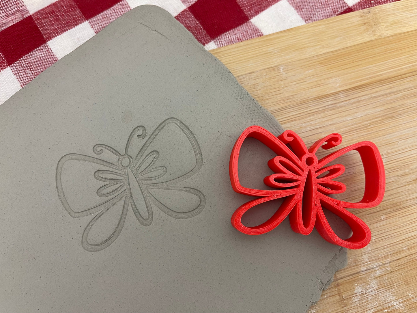 Butterfly & Bugs pottery stamp - multiple designs, Camping doodle series, Pottery Tool, plastic 3d printed, multiple sizes available