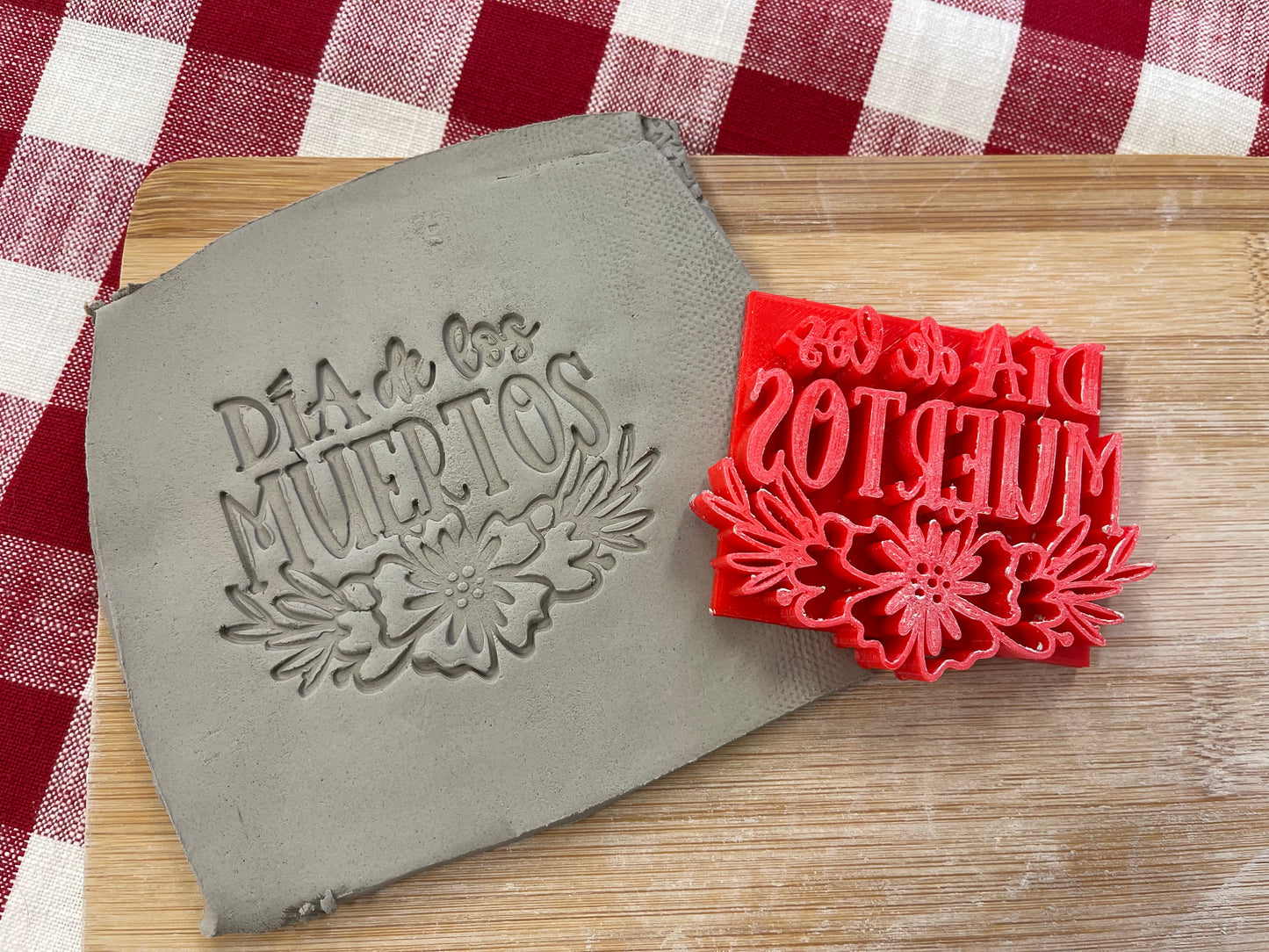 "Dia de los Muertos" word stamp, Day of the Dead series - plastic 3D Printed, Multiple Sizes Available