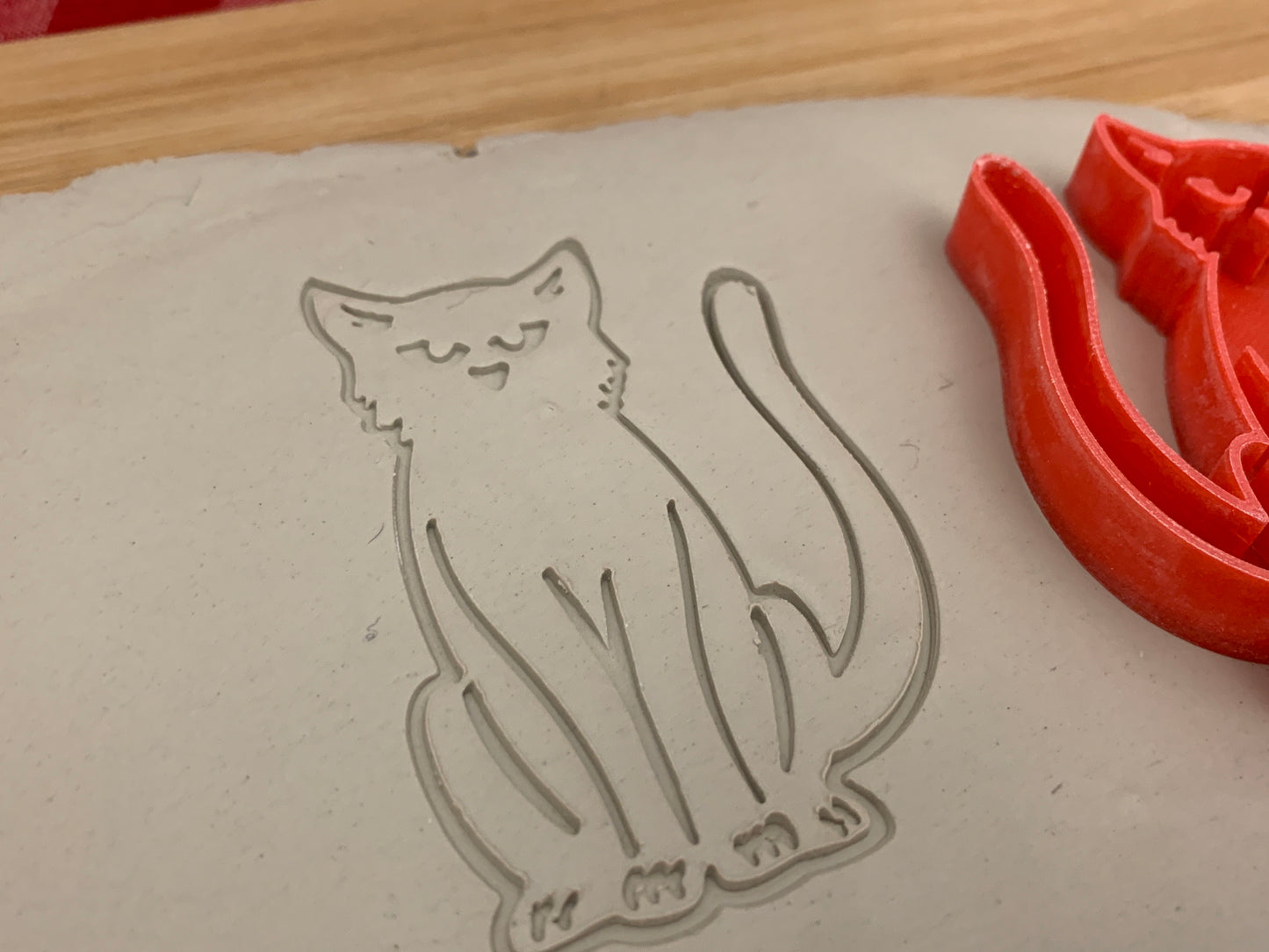 Pottery Stamp, Halloween Black Cat design - multiple sizes