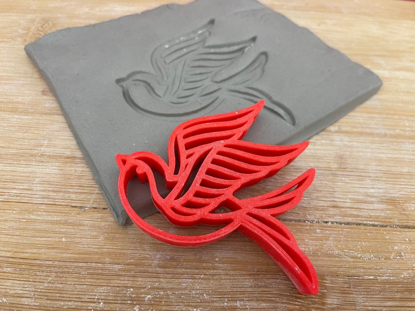 Bird Pottery Stamp - Pottery Tool, plastic 3d printed, multiple sizes available