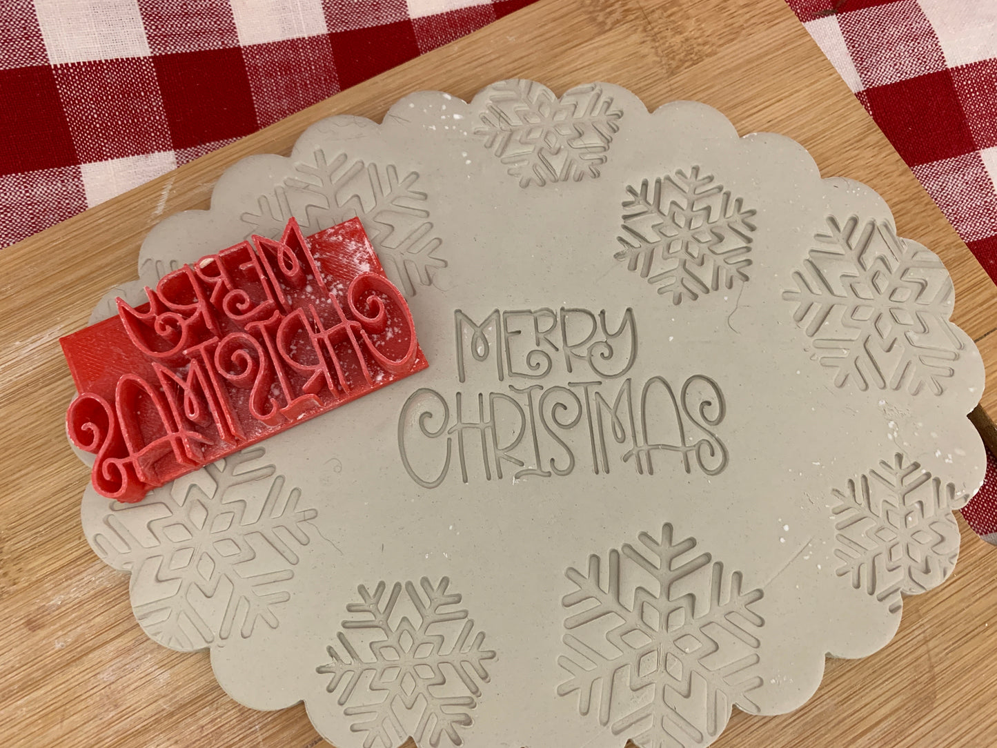Christmas casual "Merry Christmas" word stamp - plastic 3D printed, multiple sizes