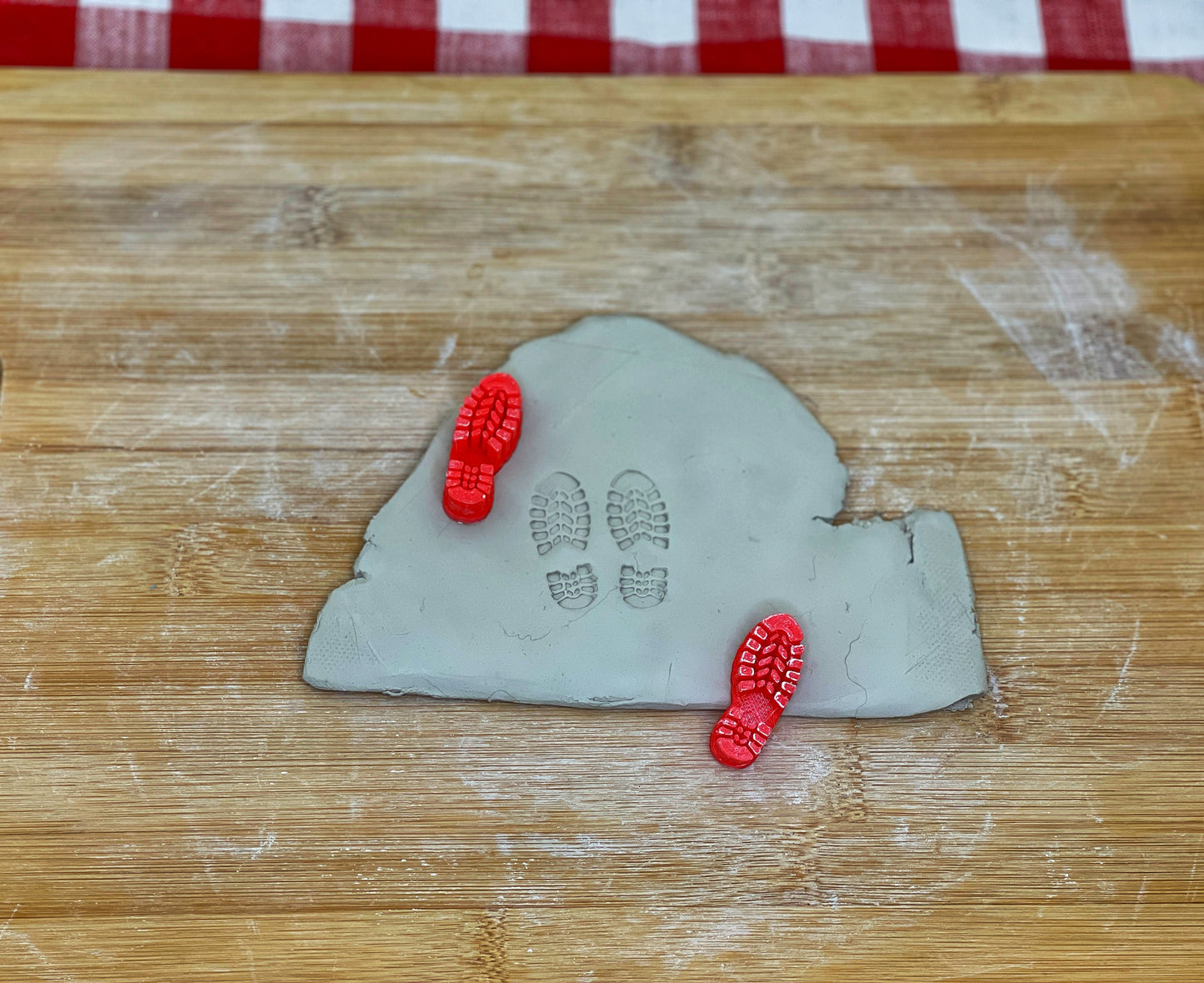 Boot print pottery stamp -plastic 3d printed, multiple sizes available