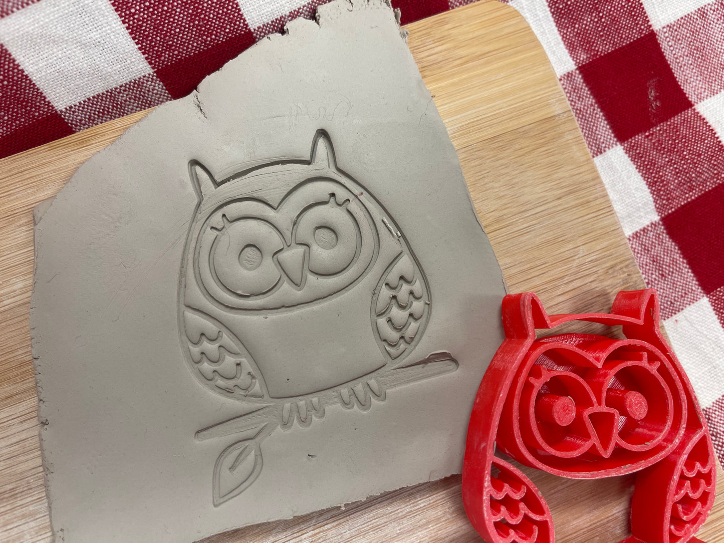Autumn Stamp Series - Autumn Owl (on plain branch) stamp, plastic 3D printed, multiple sizes