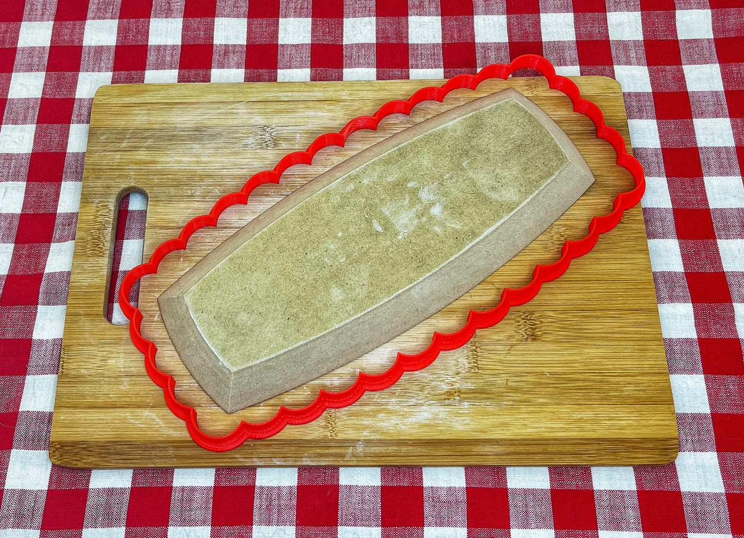 Scalloped Edge Spherical Rectangle, Clay Cutter - Plastic 3D printed, Pottery Tool, multiple sizes