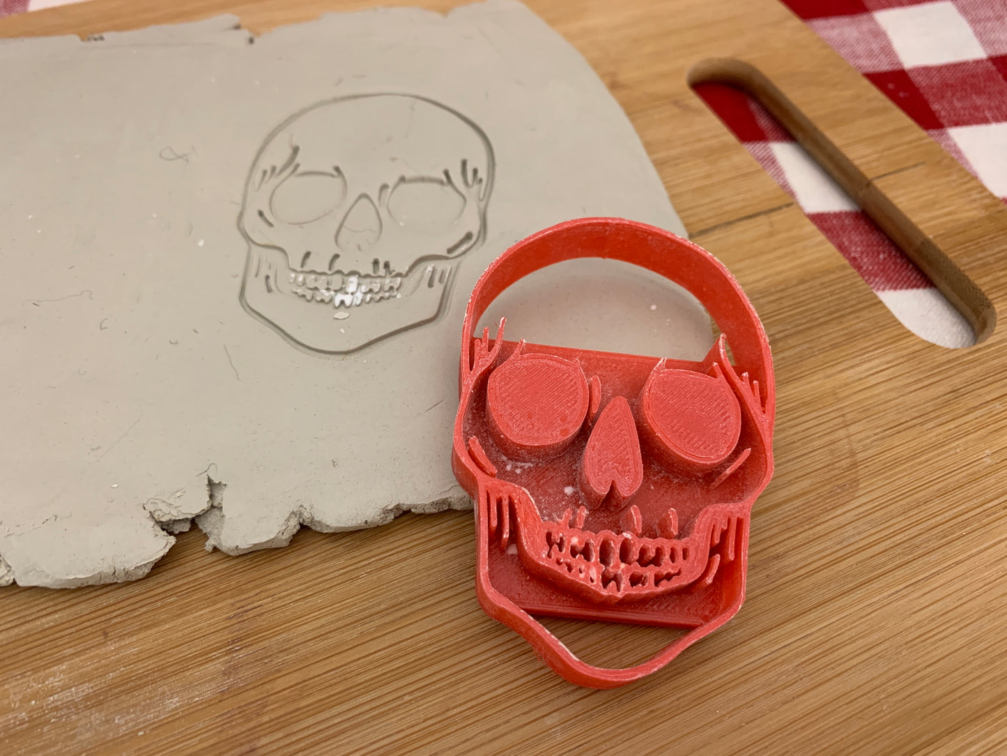 Pottery Stamp, Halloween Skull design - multiple sizes
