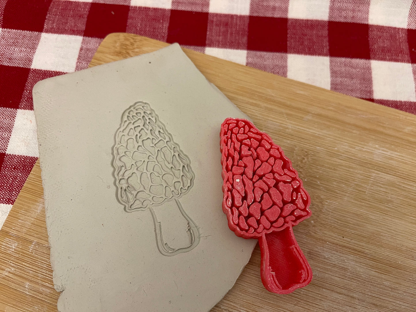 Pottery Stamp, Morel mushroom design - multiple sizes