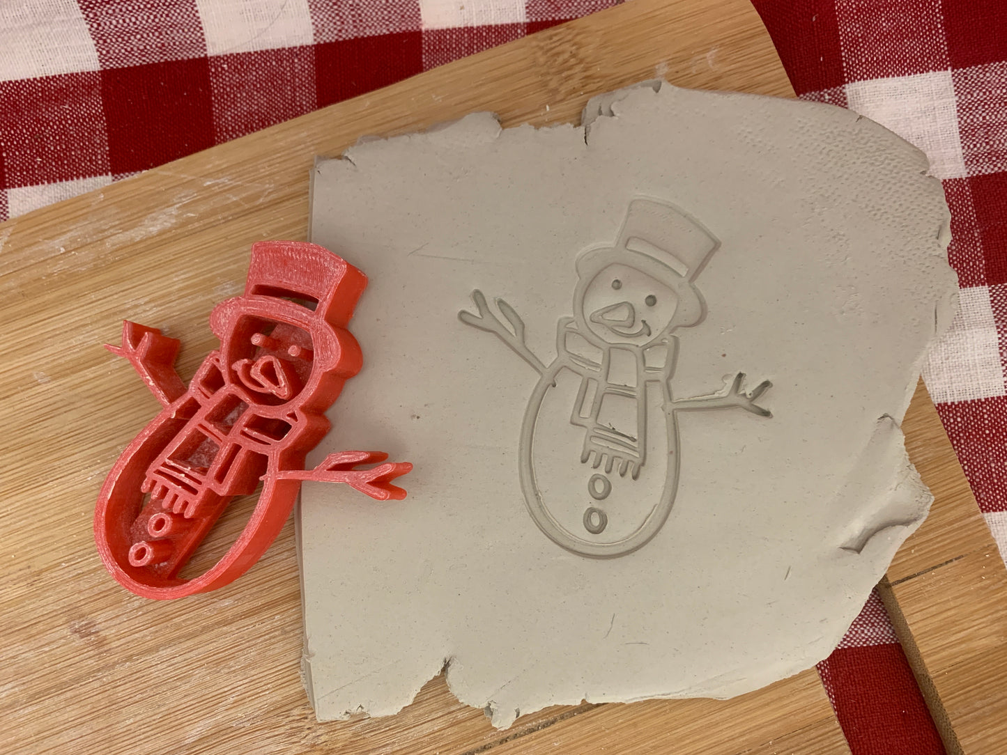 Pottery Stamp, Snowman design - multiple sizes