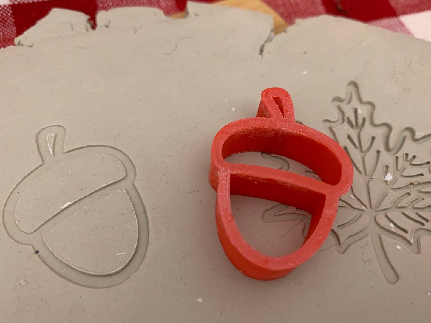 Pottery Stamp, Fall Acorn design - multiple sizes