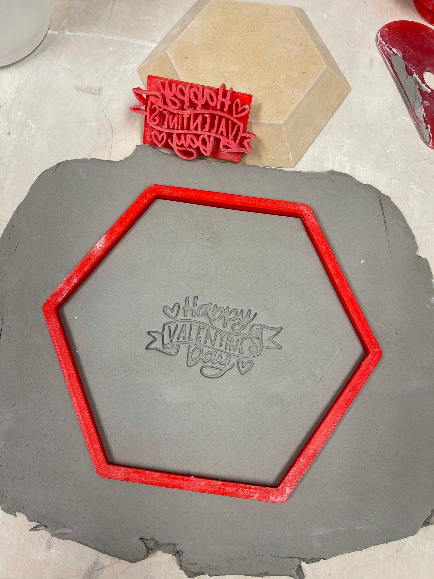 Plain Hexagon, Clay Cutter - plastic 3D printed, XL pottery tool, multiple sizes