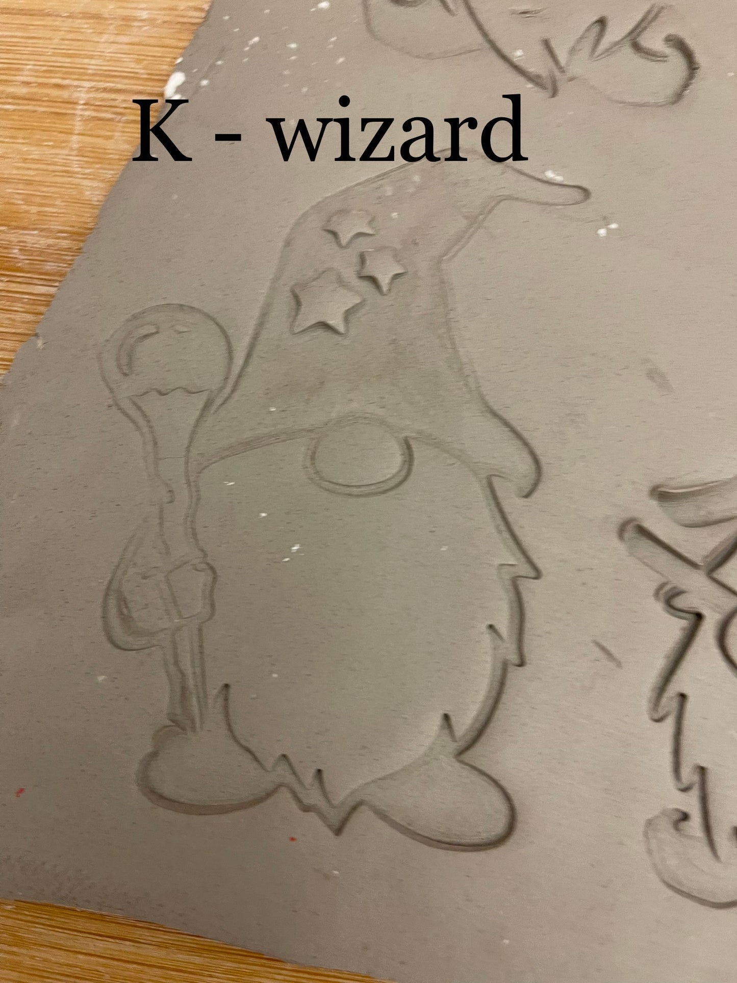 Pottery Stamp, Fall Halloween Gnome designs, with optional cookie cutter ornament - multiple sizes