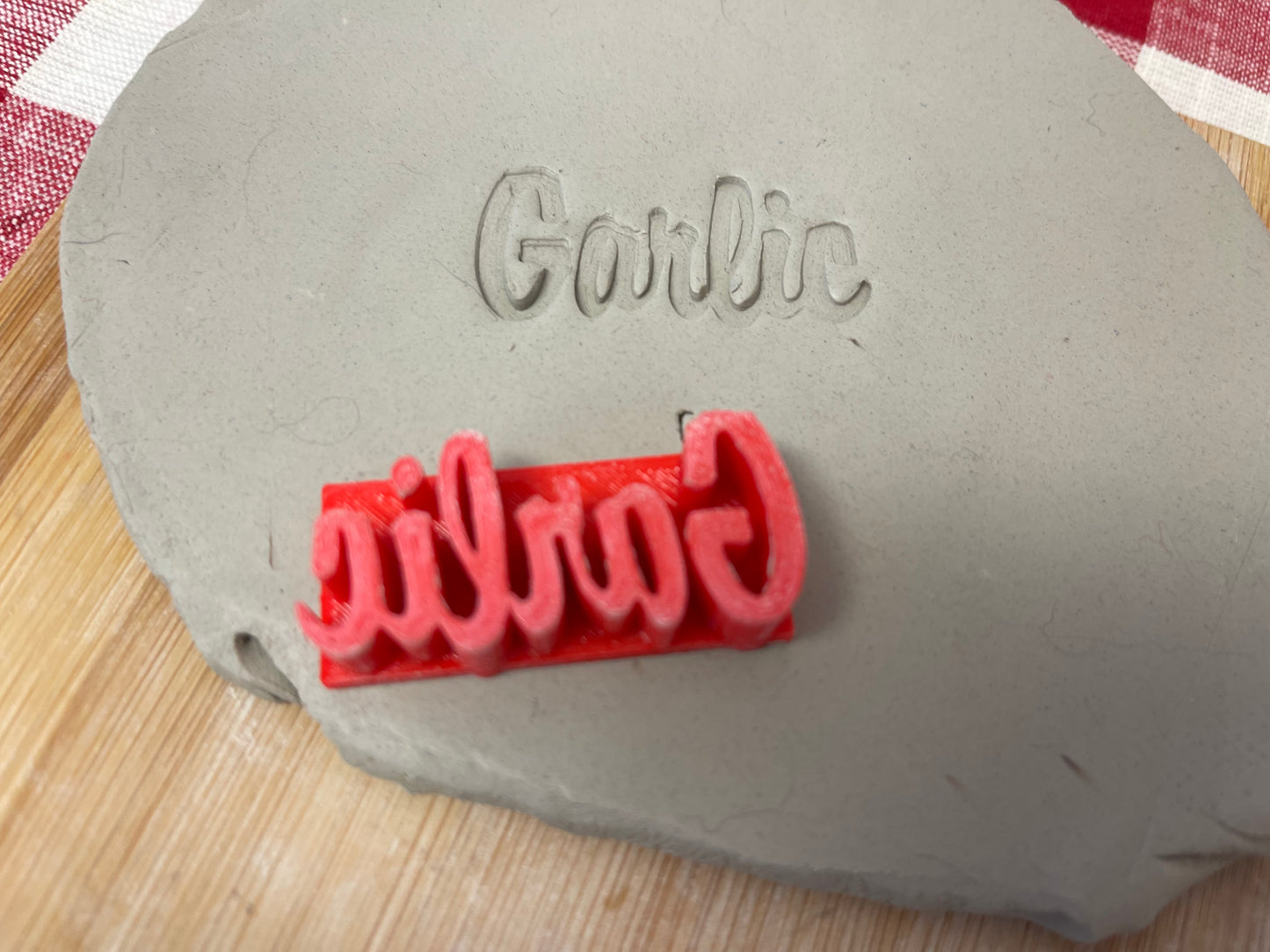 "Garlic" Pottery Stamp - plastic 3D printed, multiple sizes available
