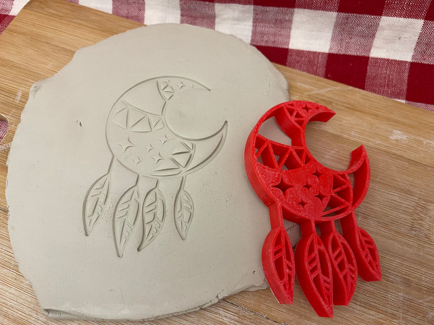 Dreamcatcher Moon stamp - plastic 3D printed, multiple sizes