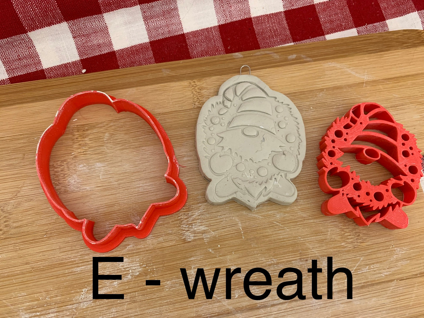Christmas Gnome stamps, with optional cookie cutter ornament - plastic 3D printed, each or set