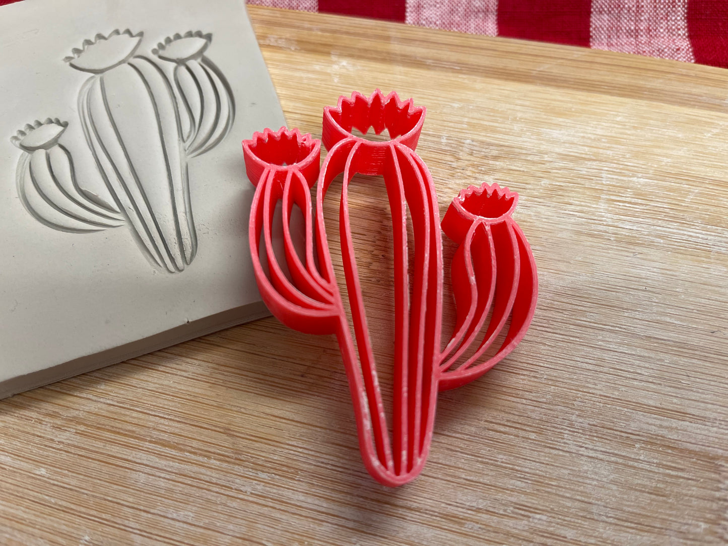 Cactus pottery stamp - Day of the Dead Series, plastic 3D printed, multiple sizes