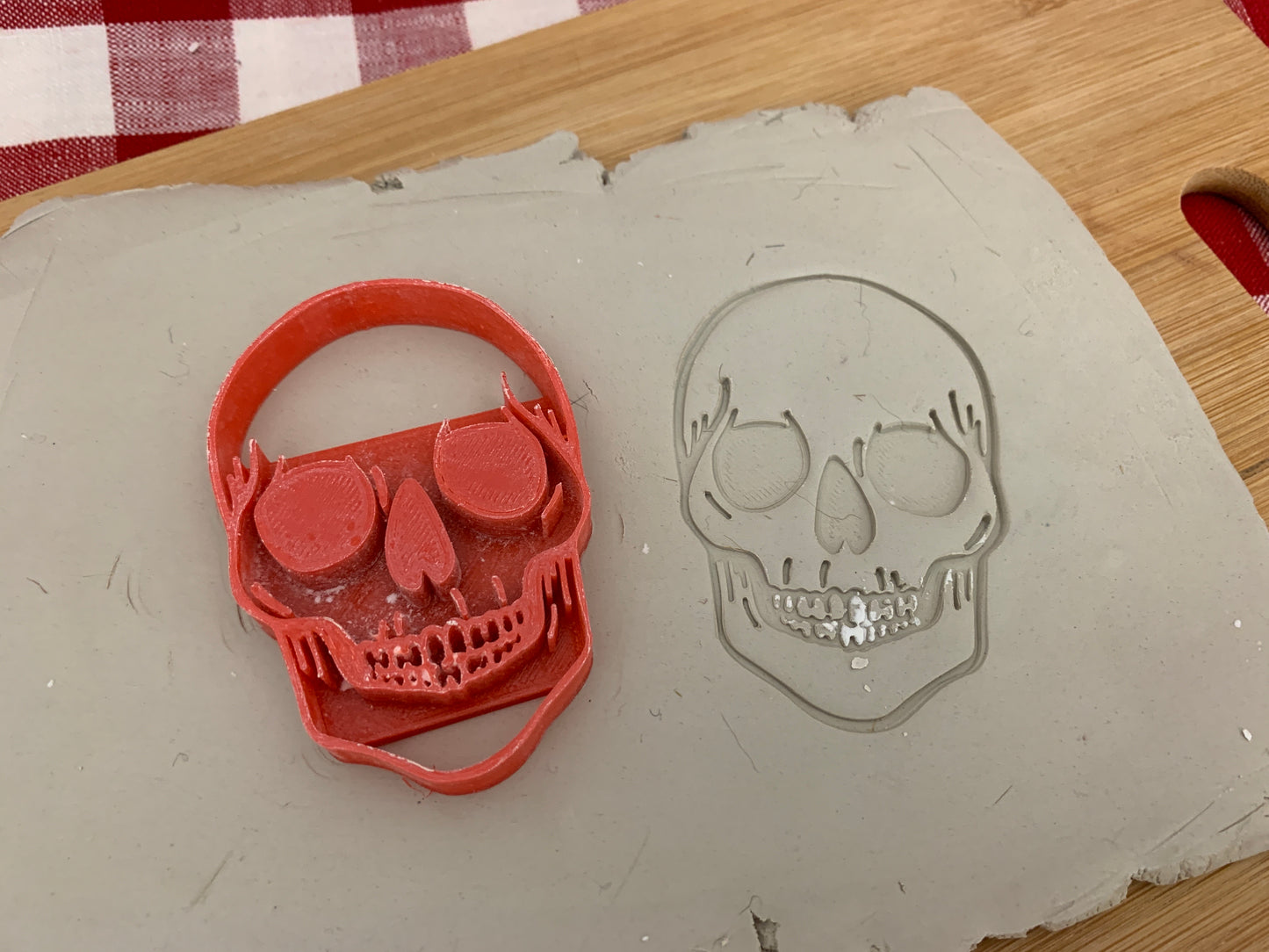 Pottery Stamp, Halloween Skull design - multiple sizes