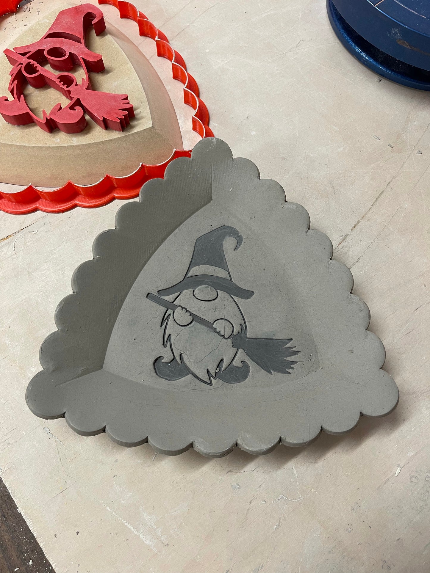 Pottery Stamp, Fall Halloween Gnome designs, with optional cookie cutter ornament - multiple sizes