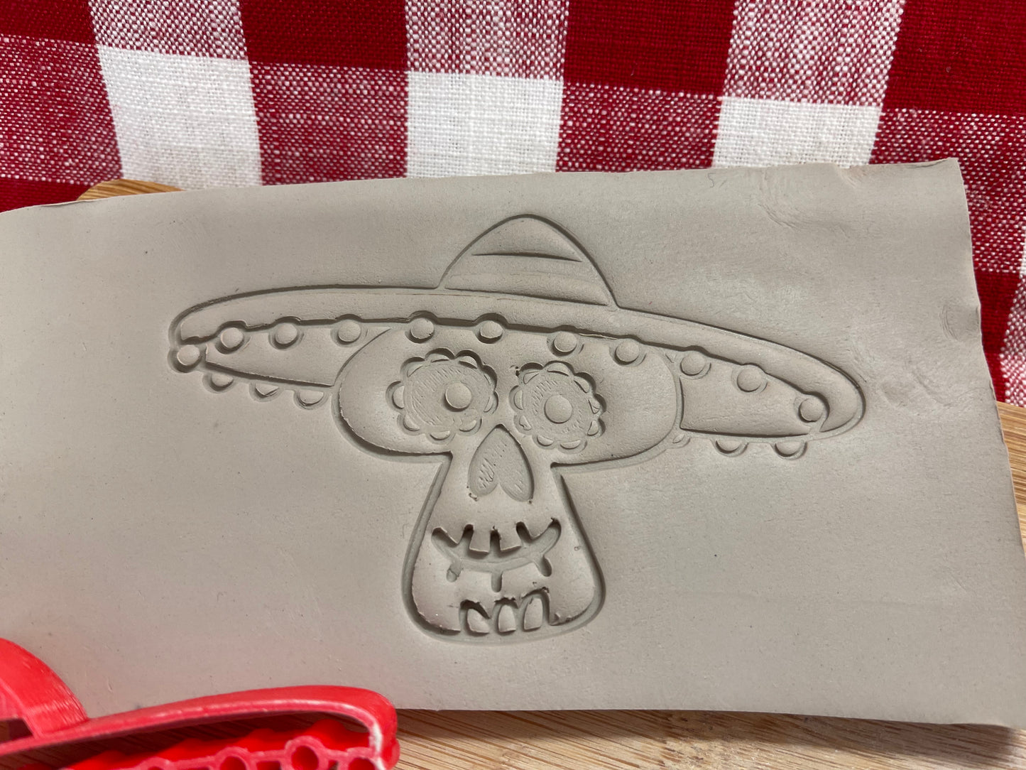 Sugar Skull with Sombrero stamp, Day of the Dead design, multiple sizes