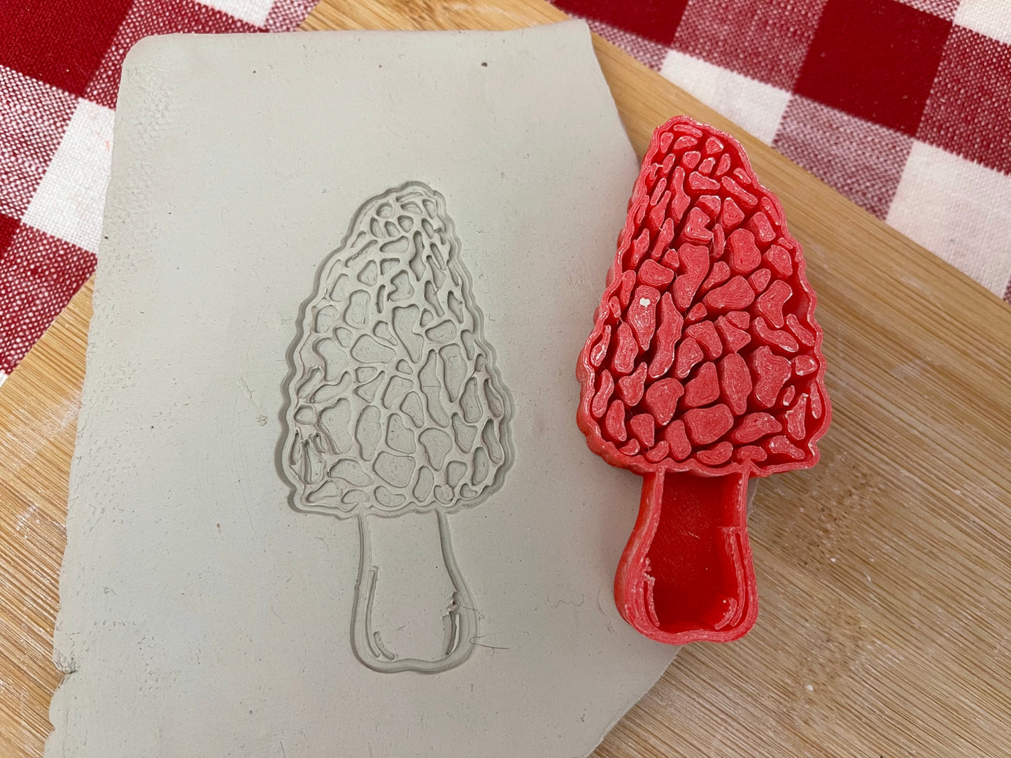 Pottery Stamp, Morel mushroom design - multiple sizes