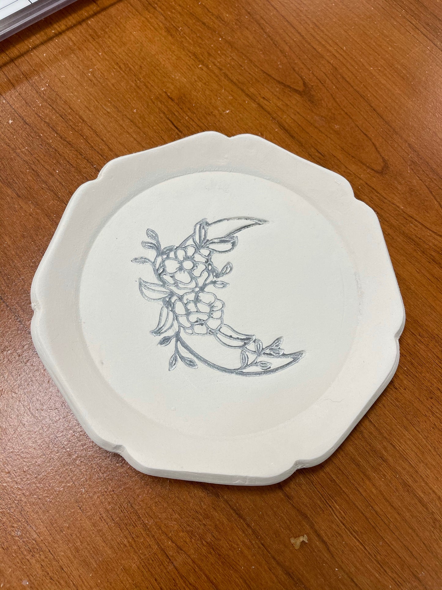 Floral Moon stamp - plastic 3D printed, multiple sizes