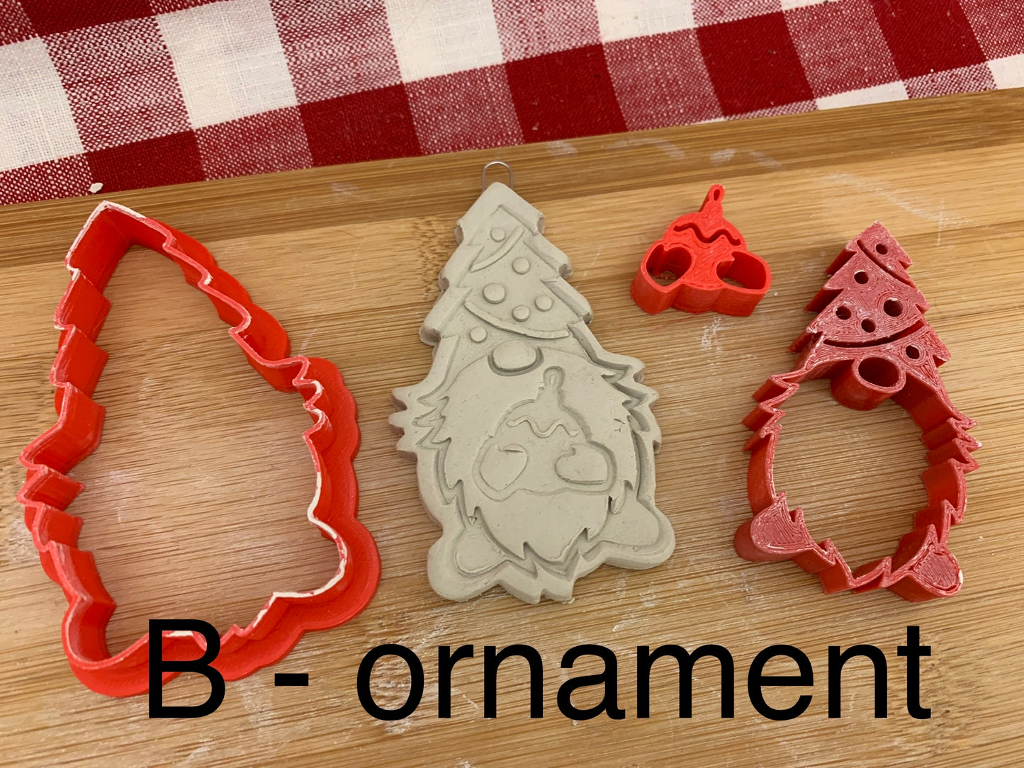 Christmas Gnome stamps, with optional cookie cutter ornament - plastic 3D printed, each or set
