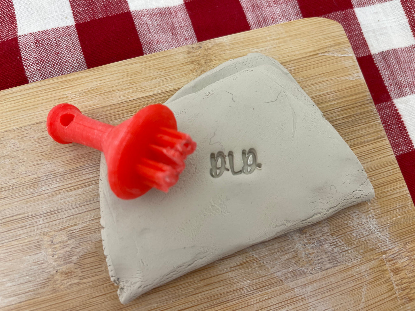 Maker's mark, Pottery Stamp, 1,2 or 3 initials, plastic 3d printed, choose font and size, signature stamp