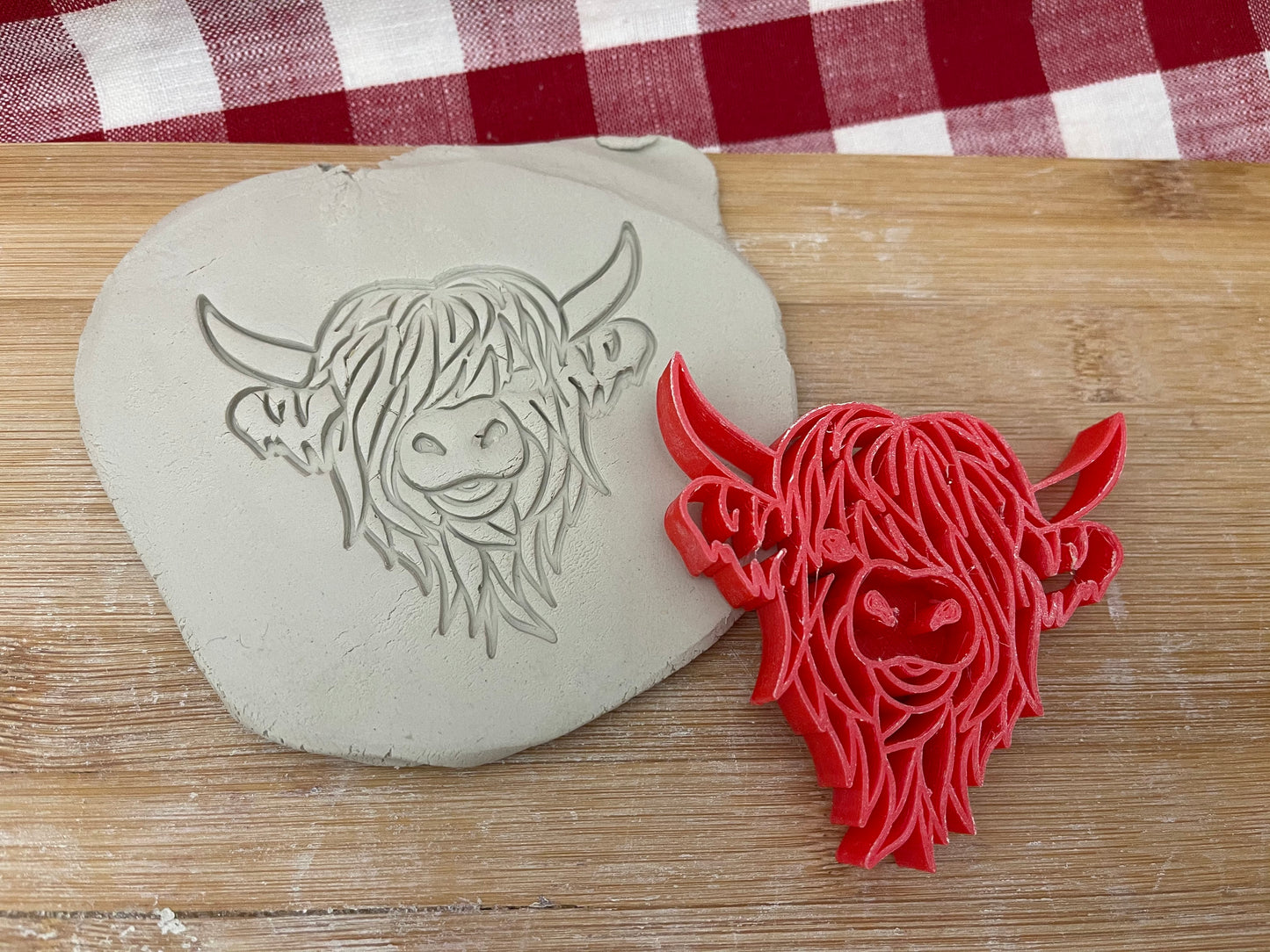 Pottery Stamp, Highland Cow design - multiple sizes