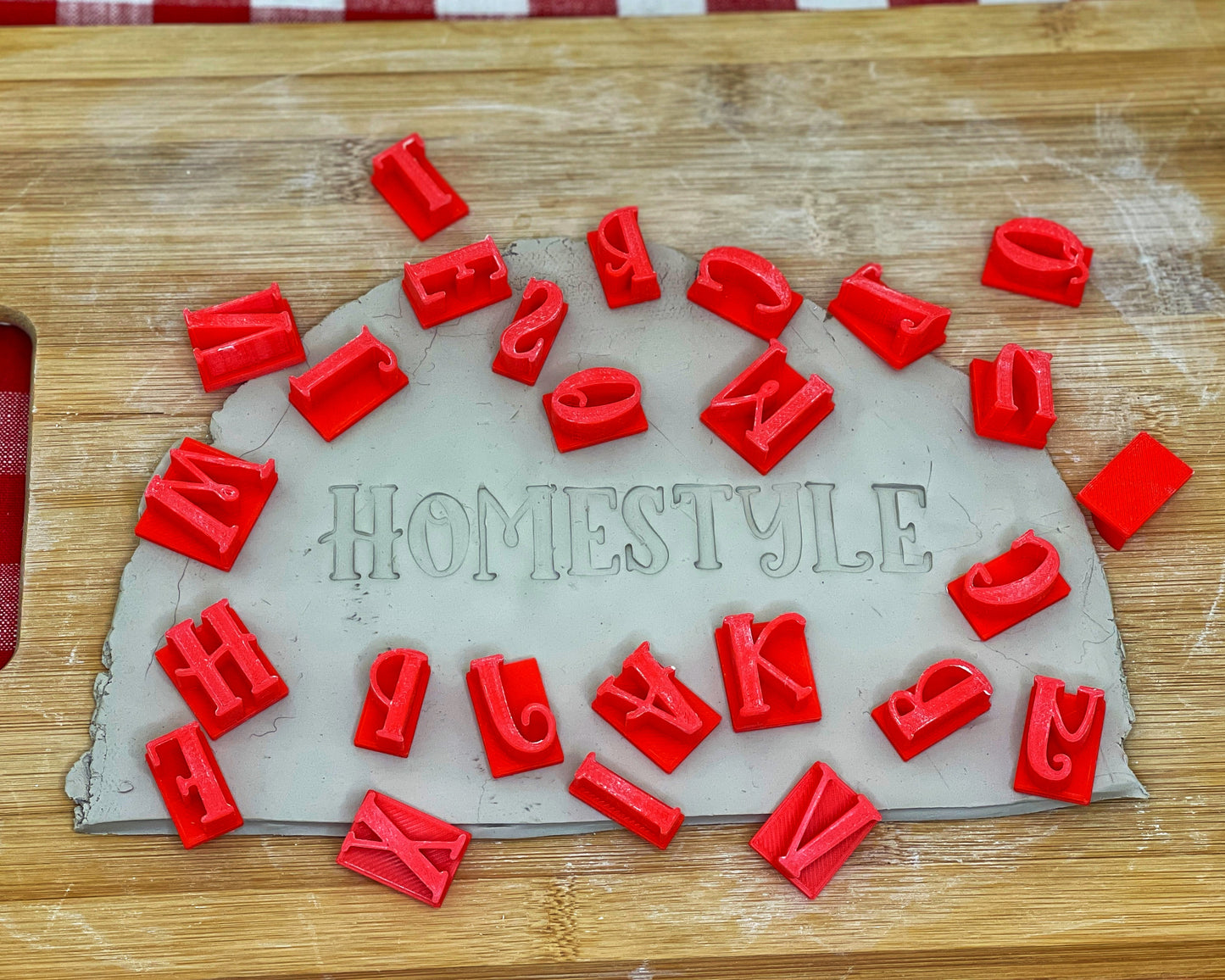 Alphabet Pottery Stamp Set - Homestyle Font, Alphabet and/or Numbers