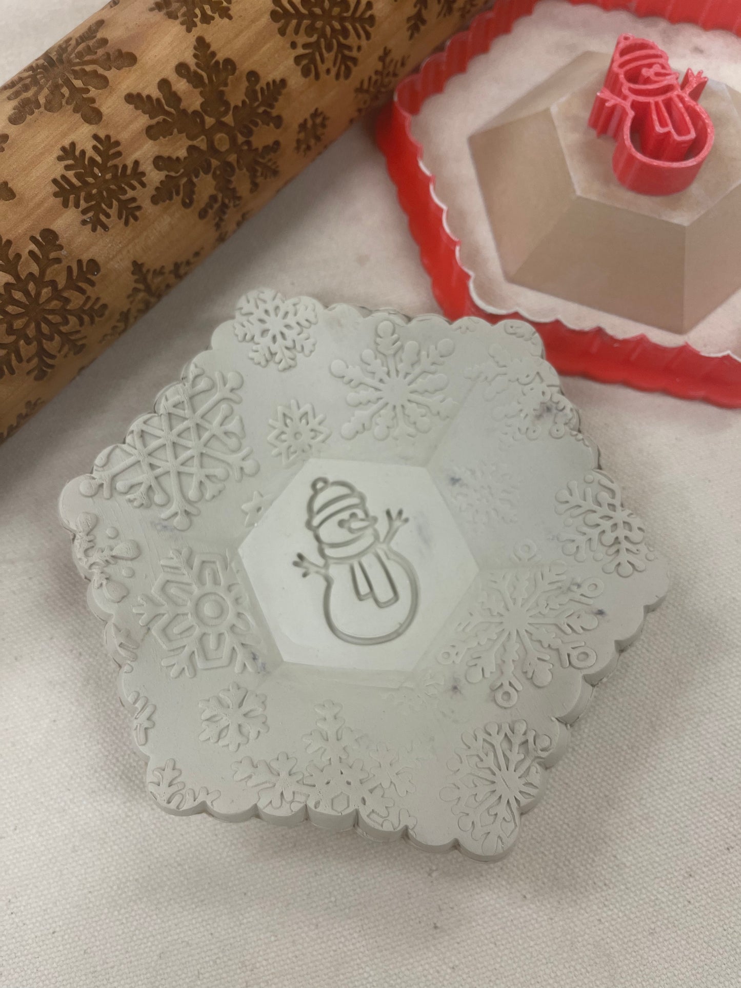 Snowman Mini Pottery Stamp - December 2021 Bonus Stamp of the Month, multiple mini and full sizes