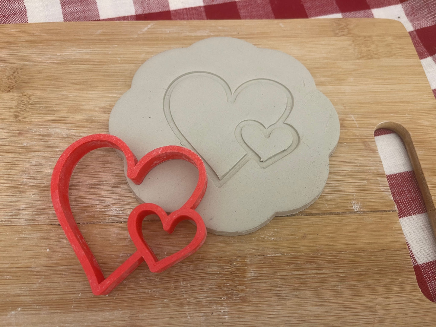 Pottery Stamp, Valentine Heart doodle designs, Each or Set - multiple sizes