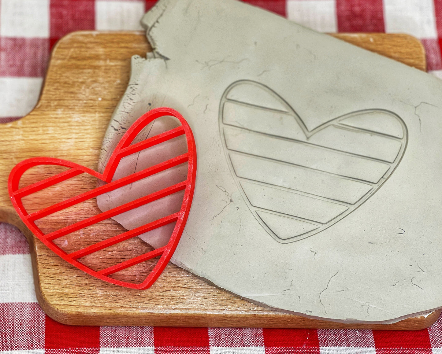 Rainbow Heart Pottery Stamp - multiple sizes