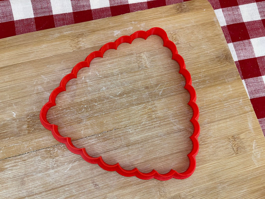 Scalloped Spherical Triangle, Clay Cutter - plastic 3D printed, pottery tool, multiple sizes