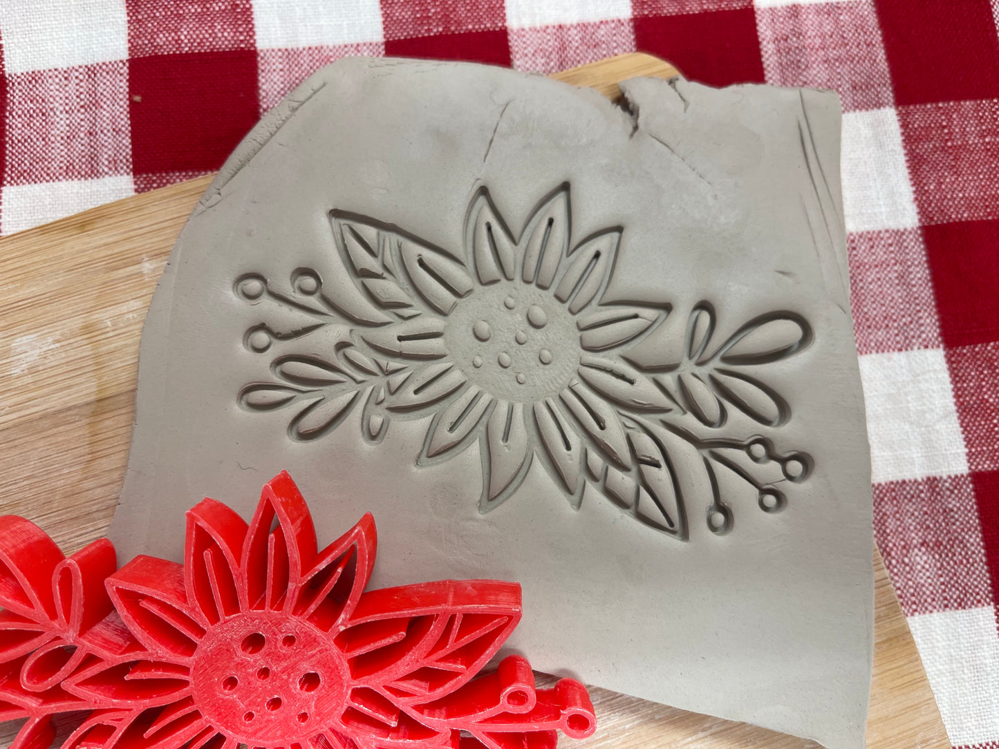 Autumn Stamp Series - Autumn Sunflower Stamp, plastic 3D printed, multiple sizes