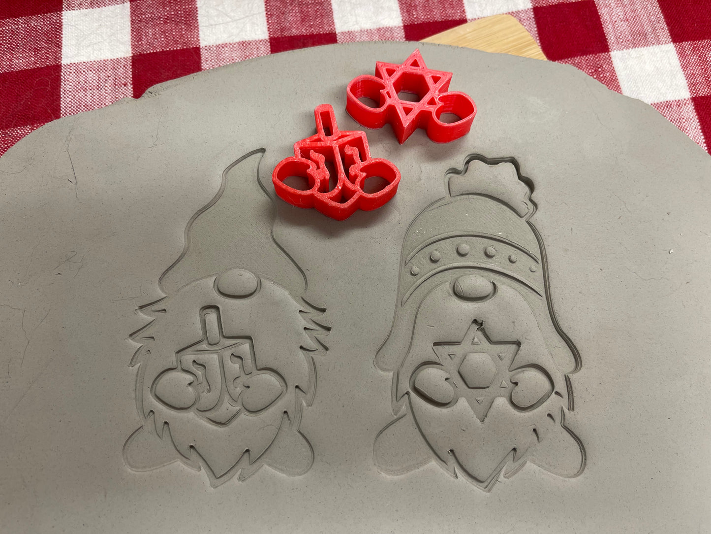 Gnome hands extras stamps, Hanukkah designs - plastic 3D printed, multiple sizes