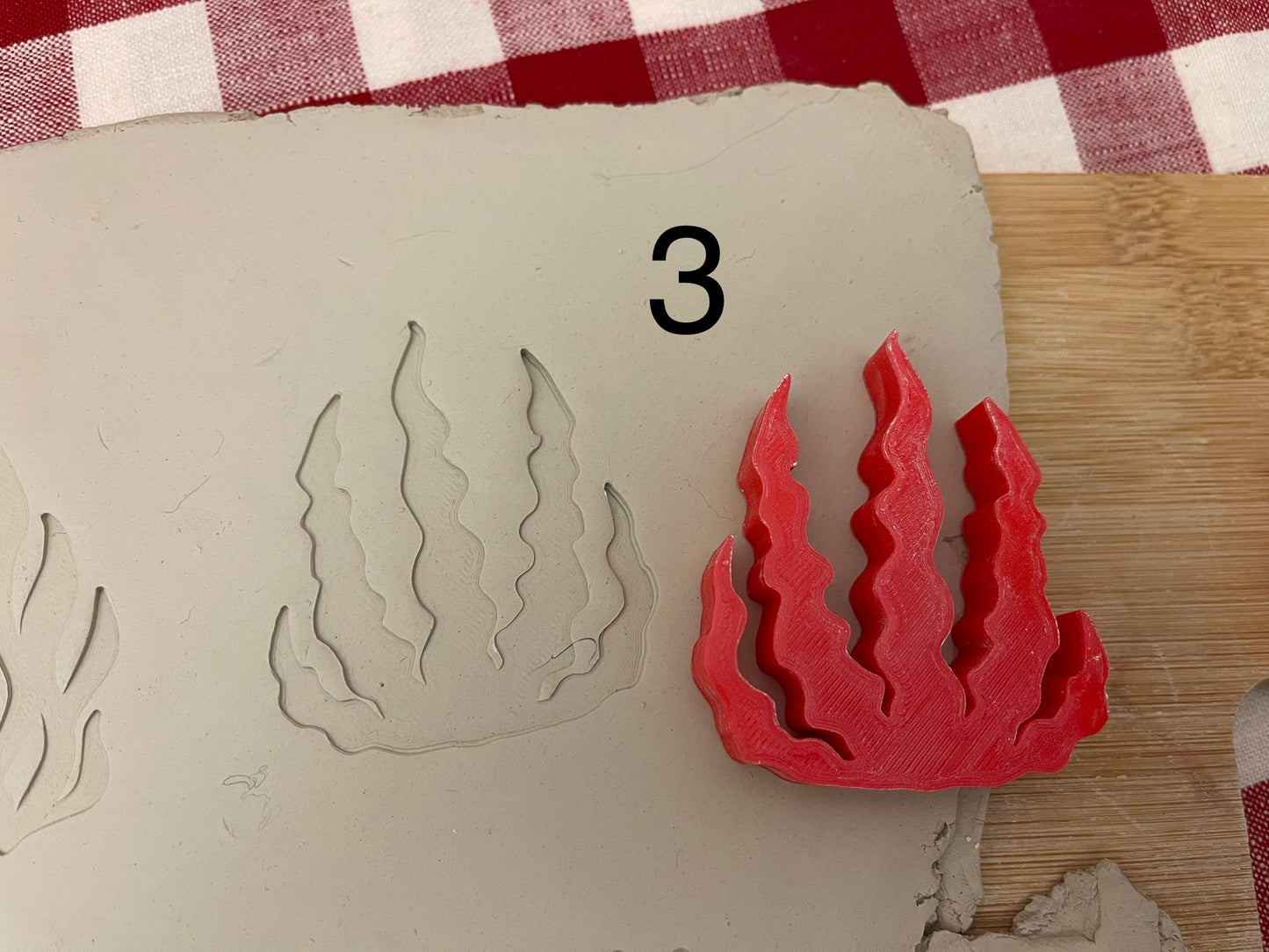 Ocean plant stamp, seaweed, coral design - plastic 3D printed, Each or Set, multiple sizes
