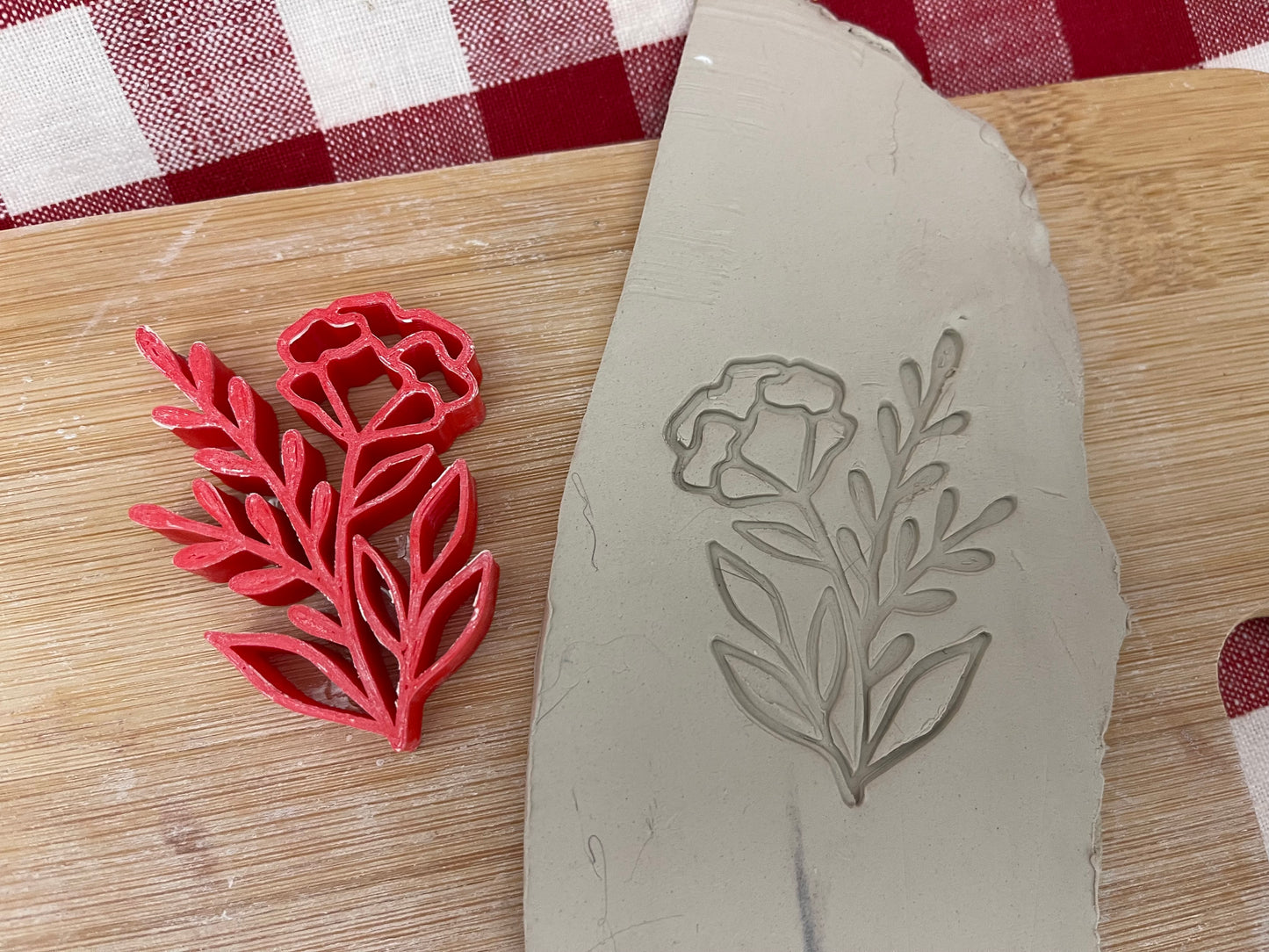 Greenery w/ flower stamp - plastic 3D printed, multiple sizes