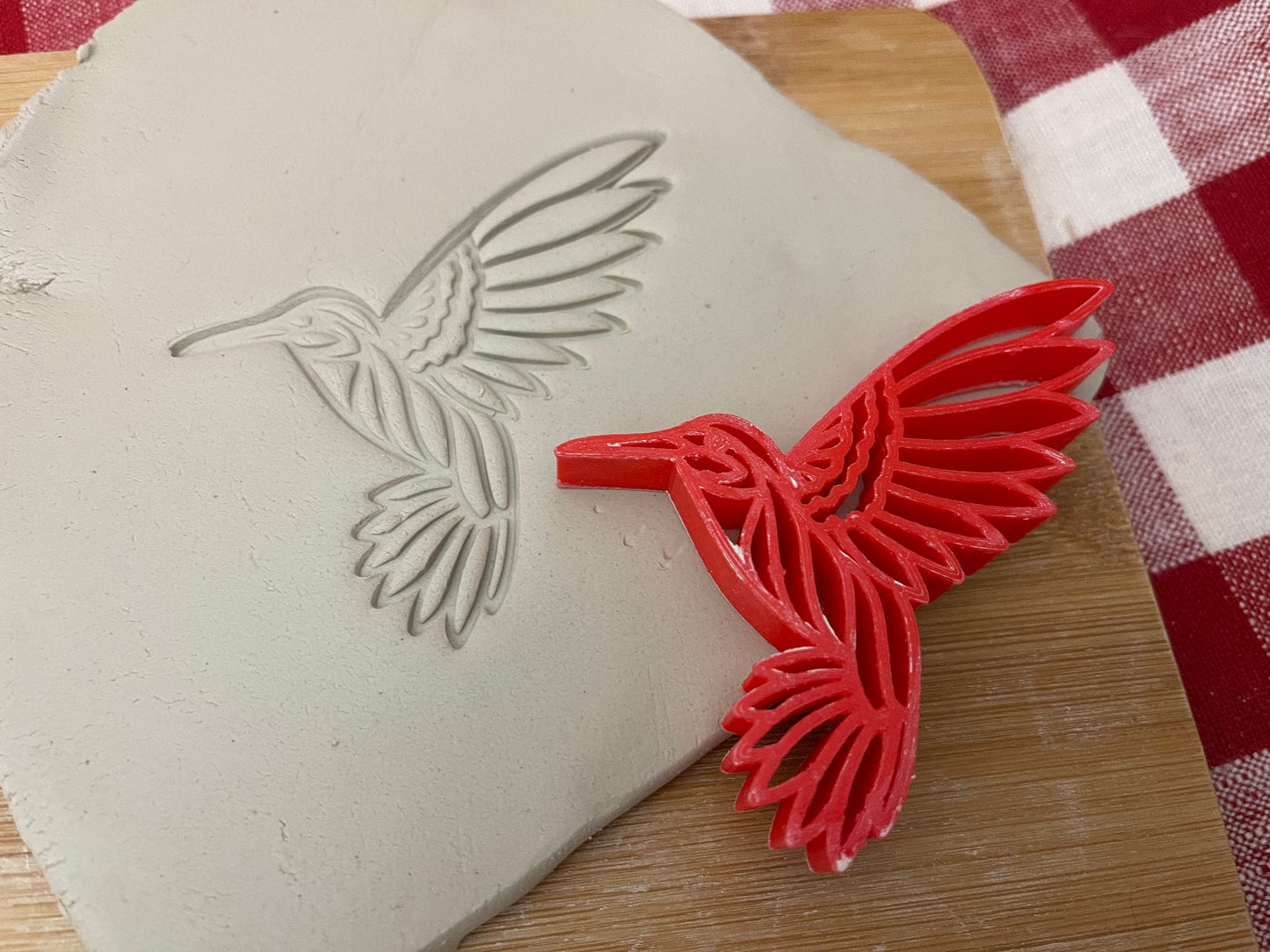 Hummingbird Pottery Stamp - 3D Printed Multiple Sizes Available