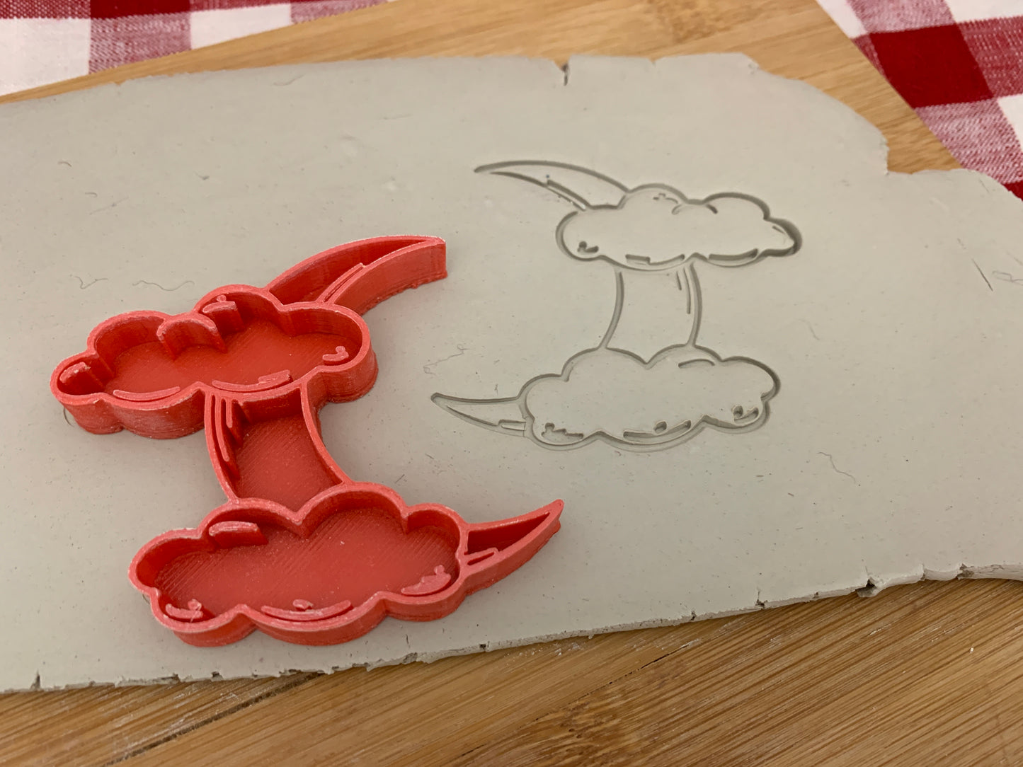 Halloween Moon and Clouds stamp - plastic 3D printed, multiple sizes