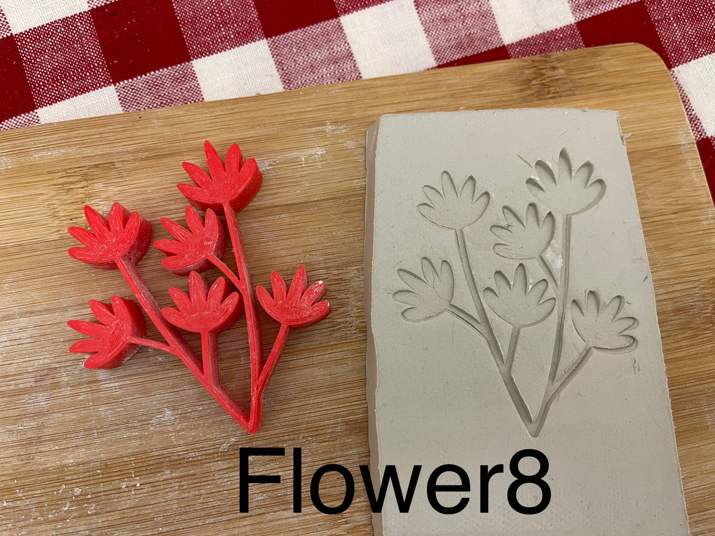 Spring Flower Pottery Stamp, Lot of Flower Designs, Multiple sizes, Each or sets available