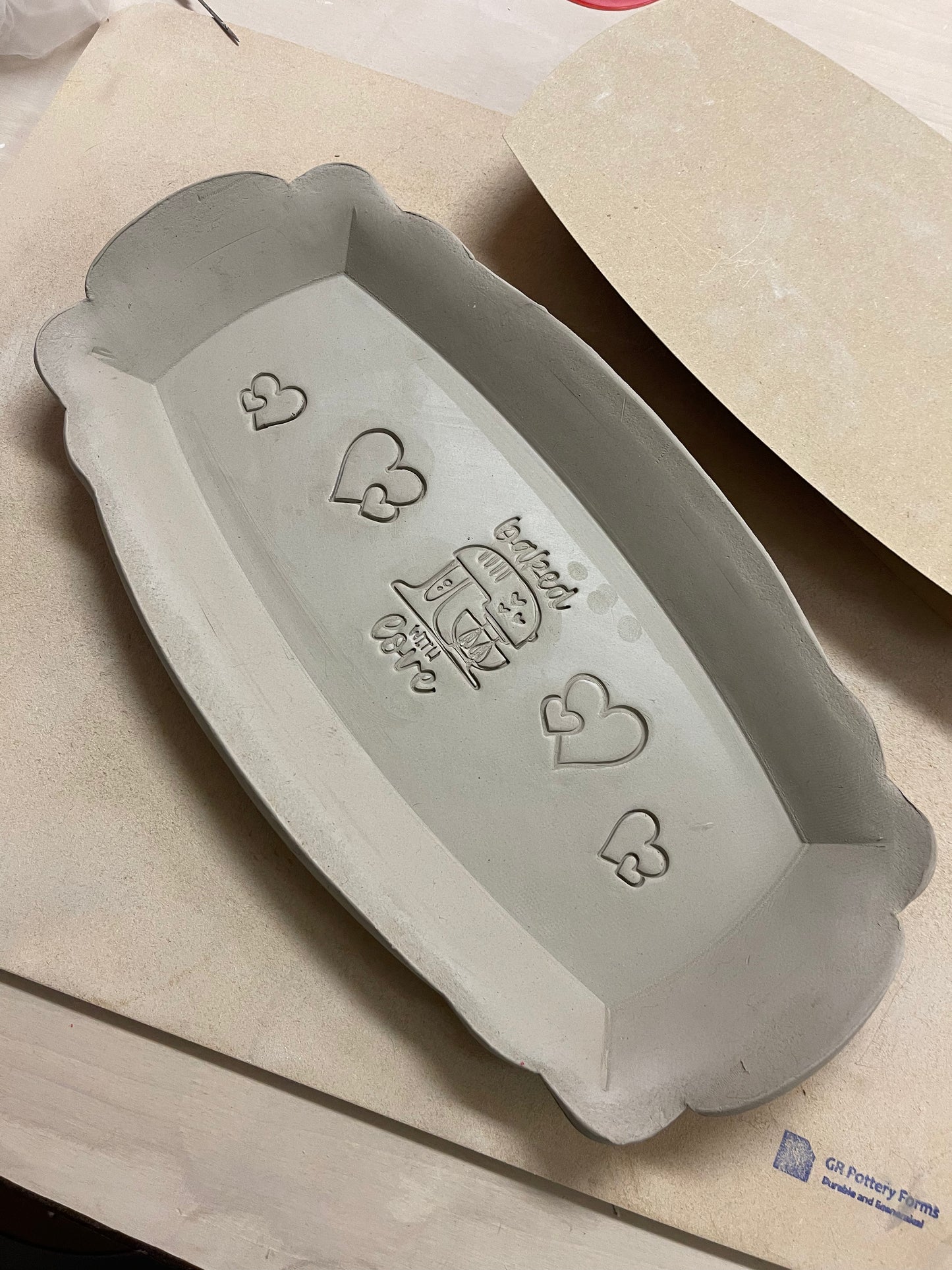 "Baked with Love" (Mixer) Word Stamp - plastic 3D printed, multiple Sizes