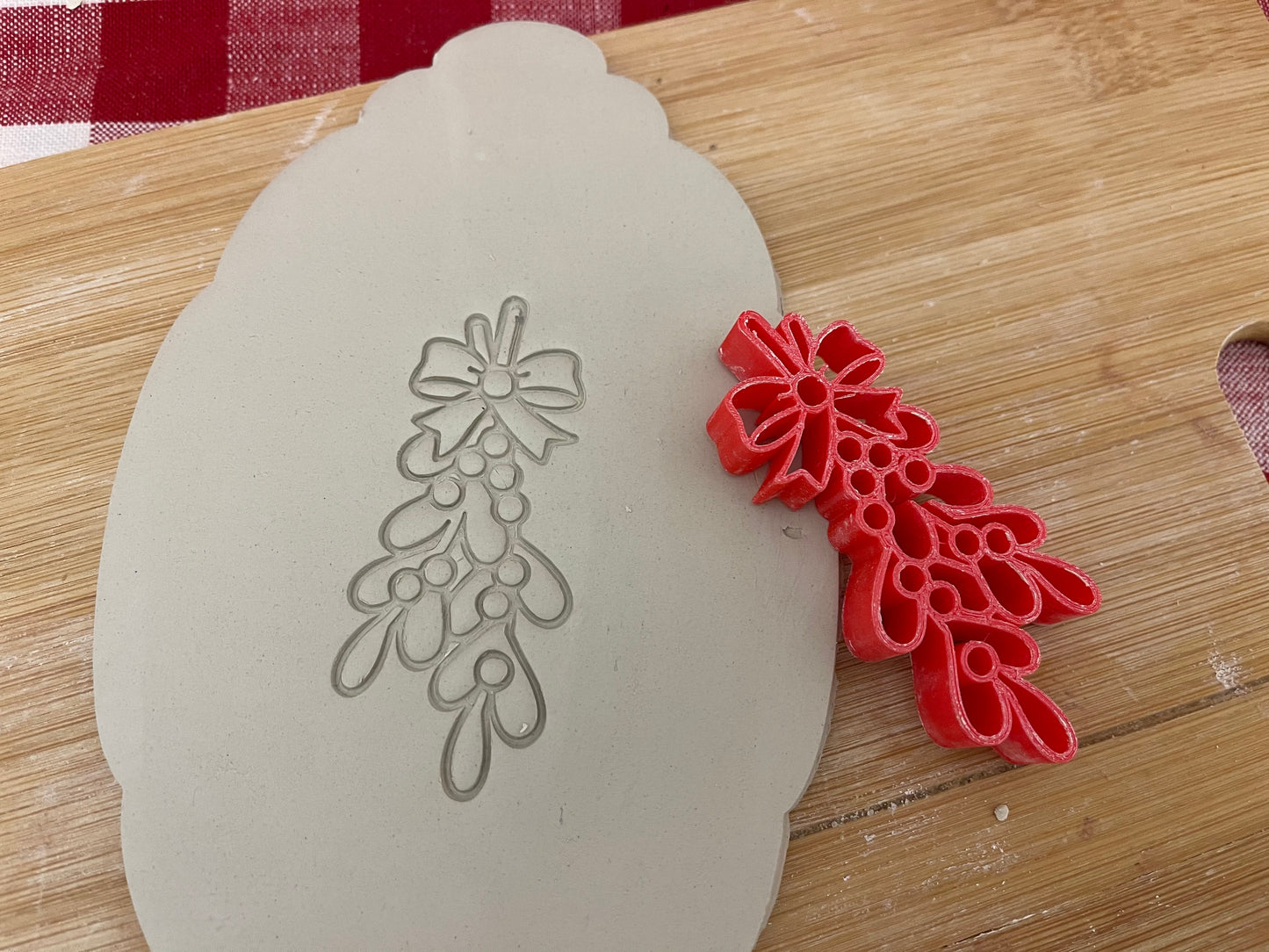 Pottery Stamp, Mistletoe design - multiple sizes