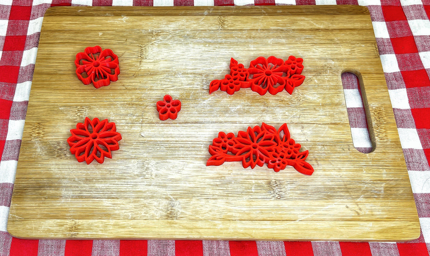 Pottery Stamp, Flower border design - multiple sizes