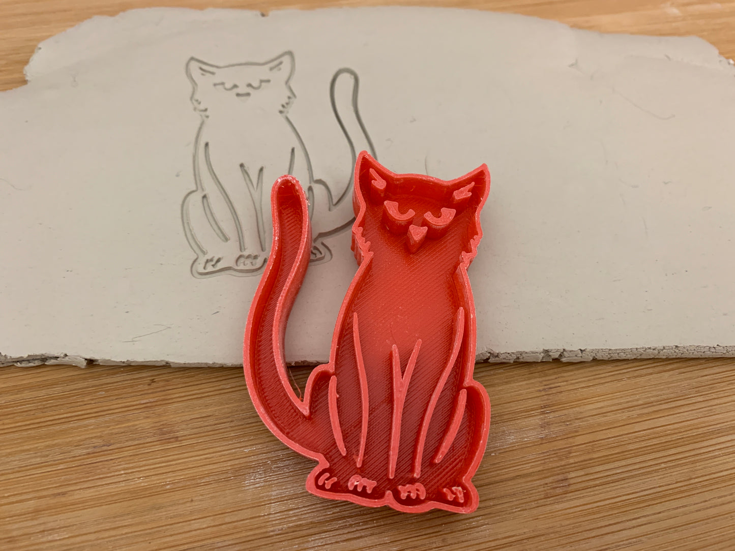 Pottery Stamp, Halloween Black Cat design - multiple sizes
