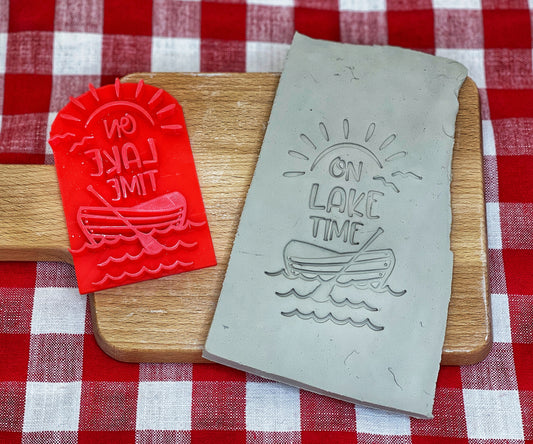 "On Lake Time" words with boat - plastic 3D Printed, Multiple Sizes Available