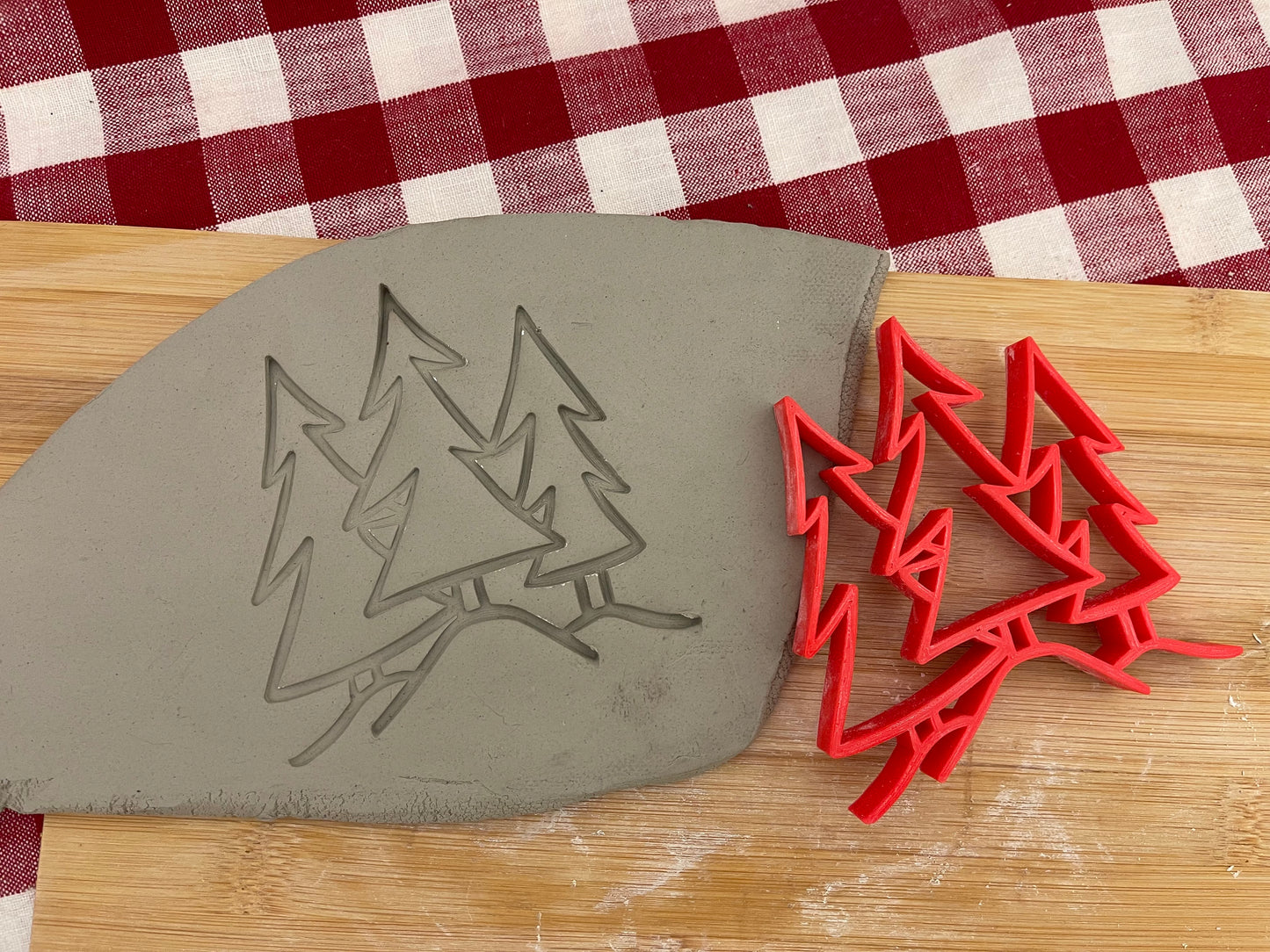 Pottery Stamp, Forest Tree design, Camping doodle series - multiple sizes