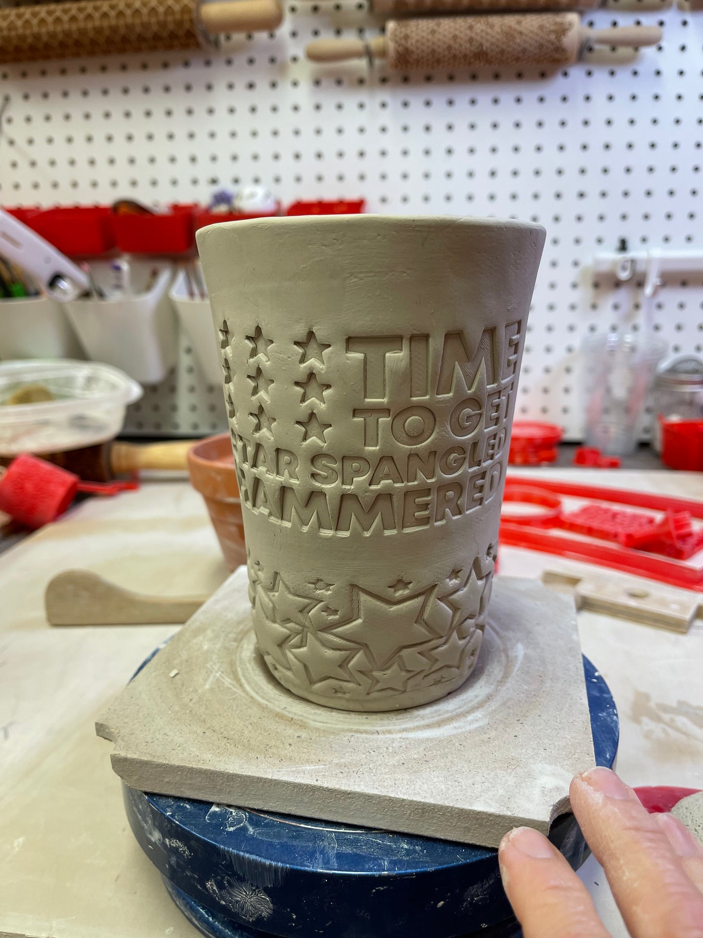 Star Pottery Roller, Border Stamp - Repeating pattern, Plastic 3d printed