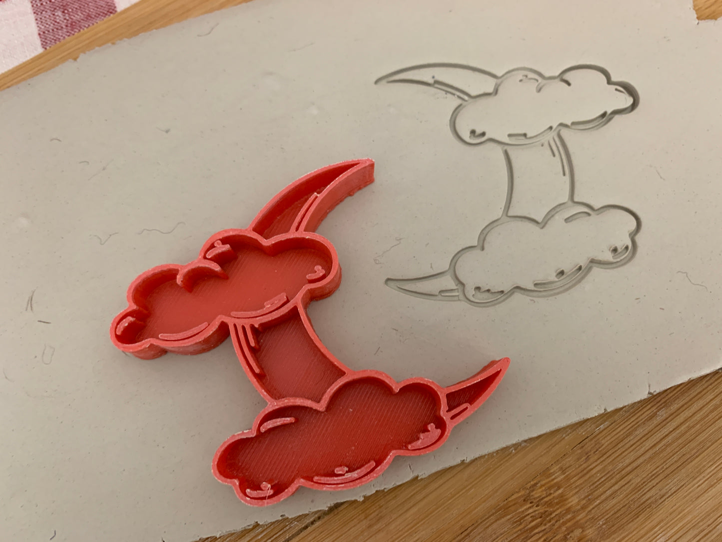 Halloween Moon and Clouds stamp - plastic 3D printed, multiple sizes