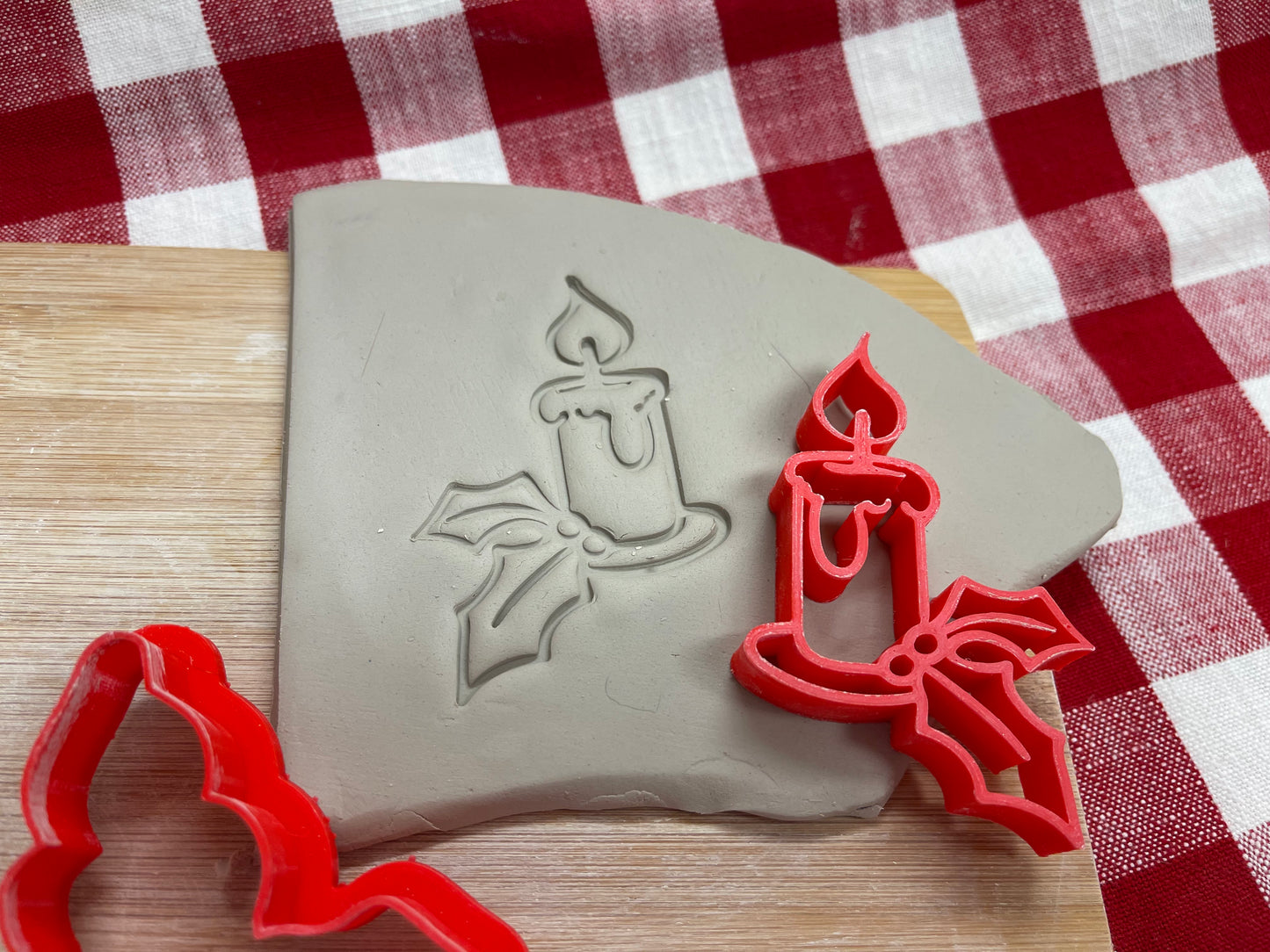 Candle design, pottery stamp or stencil w/ optional cutter - plastic 3D printed, multiple sizes